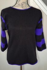 Ballantyne made in scotland cashmere 3/4 sleeve round neck black jumper size 5