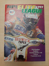Speedway programme BRADFORD last Odsal meeting Elite Riders Championship 1997