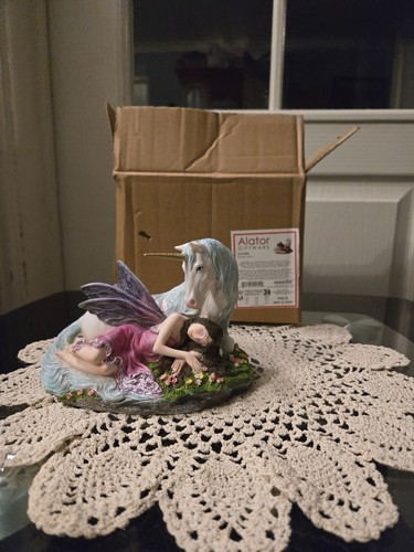 Unicorn and fairy hand painted - fairy,