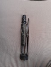 Vintage Wooden Maasai Warrior Statuette
