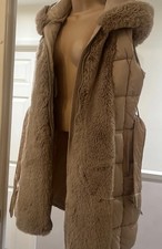 LIGHT TAN LONG GILET COAT