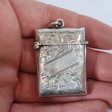 Antique Solid Silver Vesta