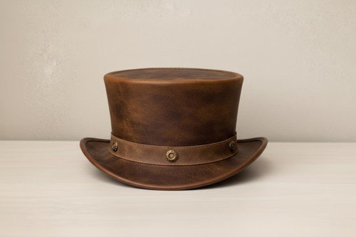 Brown leather top - leather,