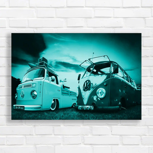 Vibrant retro camper - vw,