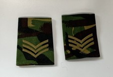 Sergeant Stripes Sgt Rank Slides X 2 DPM Set Army Surplus Tactical Fancy Dress ￼