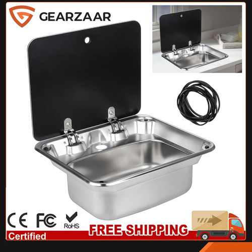 Stainless steel campervan sink - stainless,