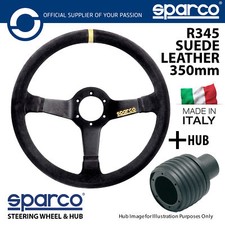 Sparco R345 Suede Steering Wheel 350mm & Hub fits VAUXHALL CORSA C ALL GSI 06-
