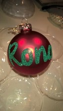 Personalised Baubles Hand Decorated Christmas Name Baby 1st Christmas Wedding
