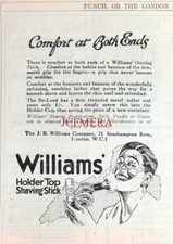 WILLIAMS 'Holder Top' Shaving Stick Advert #4 : Original Antique 1921 Print
