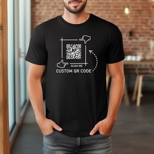 Custom Personalised QR Code T Shirt Printed New Design Unisex Adults Gift T Tops