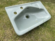 Good Condition Vintage Ceramic Avocado Green Hand Basin Sink