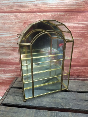 Vtg brass glass minature - glass,