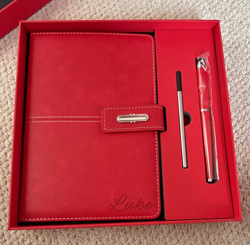 Red faux leather - red,