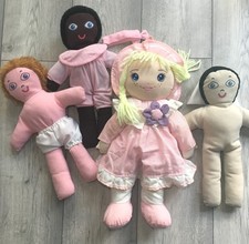 3 Soft fabric Ethnicity dolls & soft Heidi doll for role play and imagination