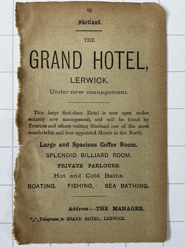 Lerwick grand hotel 1888 - -,