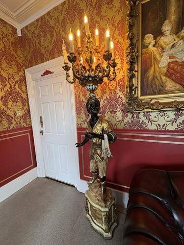 Antique blackamoor candle - blackamoor,