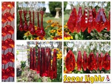 Red Chandelier Beads Glass