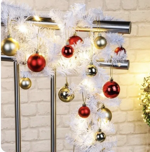 White christmas garland 16ft - white,