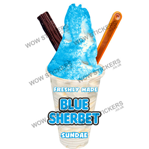 Blue sherbet ice cream - sherbet, sundae