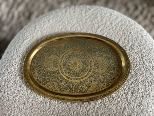Brass indian engraved serving - brass,