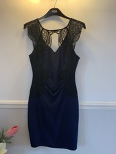 Lipsy Women's NEW Navy-Blue/Black Lace Trim Dress Size 12 for Wedding and Party