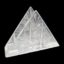 Art Deco Glass Letter Holder Vintage Cut Crystal Glass