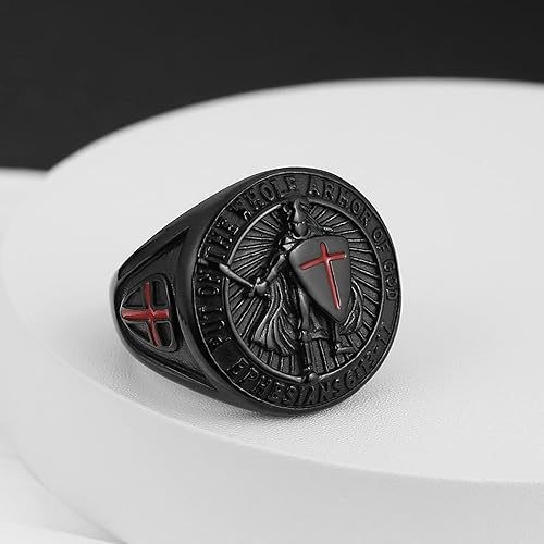 Men retro templar shield - retro,