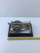 Vintage Chromed Artillery Cannon on Chrome and wooden display stand