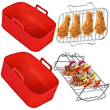 Basket Racks for SCOVILLE ASDA 8L Digital Air Fryer Drawer Liner Pot Shelf Set