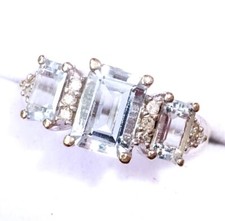 9ct White Gold Emerald Cut