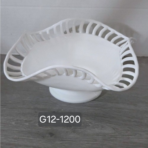Vintage white milk - white, glass