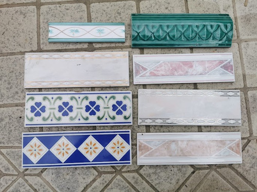 Vintage border ceramic tiles - ceramic,