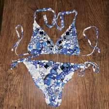 Women’s Jeweled Bikini Size 8 Neck Tie Up Bikini Bottoms Tie Up