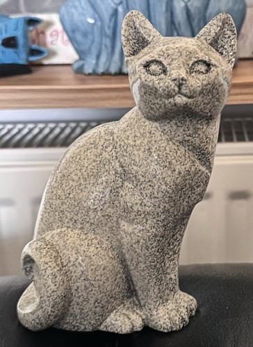 Stone cat ornament inches - ornament., 6