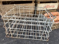 Large Vintage Milk Crate Galvanised Metal Heavy Wire Basket Storage Display Prop