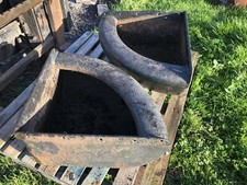 A Matching Pair Of Victorian Antique Reclaimed Cast Iron Corner Mangers