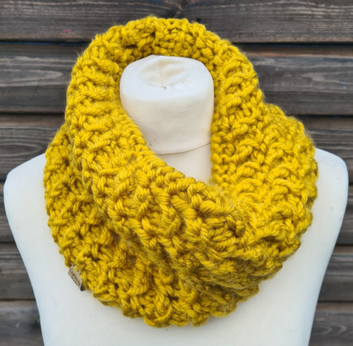 Hand knitted infinity - hand, scarf