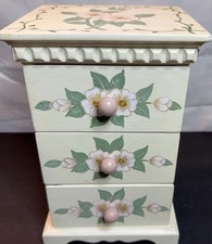 Vintage Floral Wooden 3 Drawer