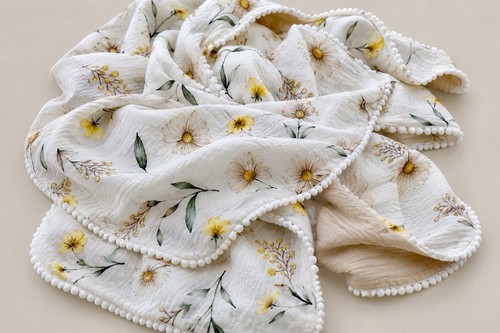 Soft floral muslin baby - floral,