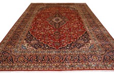 Handmade Large Vintage Wool Rug 407 X 295 Cm Red Oriental Medallion Carpet