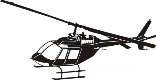 Sticker helicopter bell - helicopter, 206