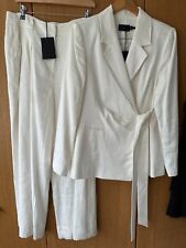 BNWT Mint Velvet white linen suit UK 16 EU 44 US 12 jacket trousers UK 14 EU42