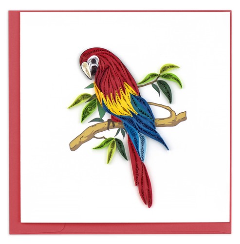 Quilling bright perched parrot - bright,