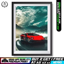 LAMBORGHINI AVENATDOR SV Wall Art Print Poster Super Sport Car Large Size A4 A3