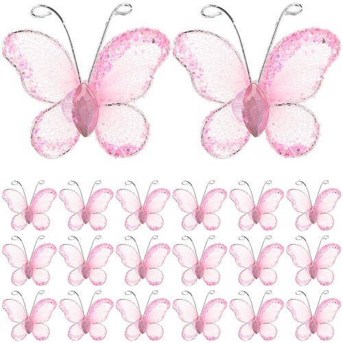 100 pcs sheer mesh - sheer, butterflies