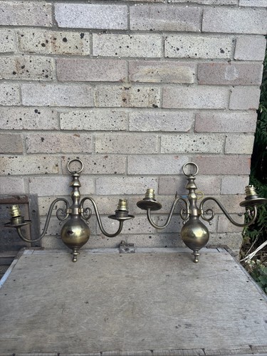 Vintage brass wall sconces - vintage,