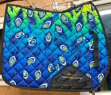 Shires Performance Sport XC Saddlecloth - Lime 17-18” Green Blue Pad