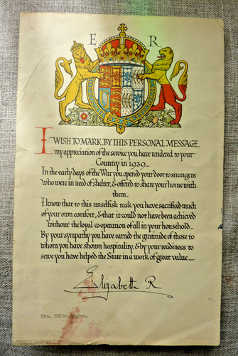 Ww2 queen elizabeth signed - elizabeth,