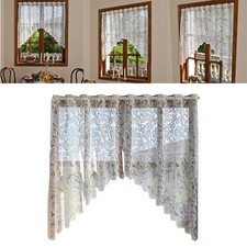 Florals Pattern Window Scarf Privacy Decoration Without Tool Need