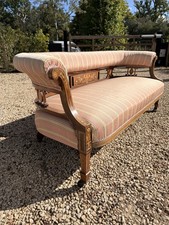 Antique Edwardian Inlaid Mahogany Settee Sofa c1900 Sheraton Revival. SchoolBred
